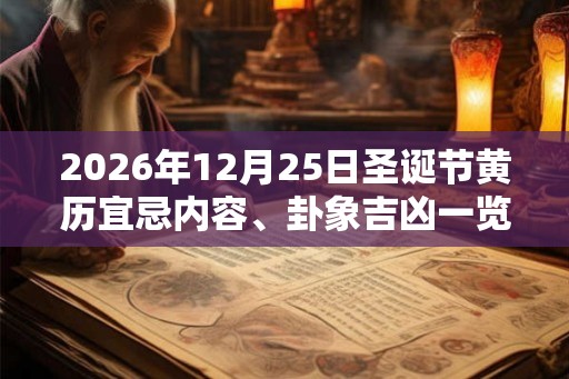 2026年12月25日圣诞节黄历宜忌内容、卦象吉凶一览！