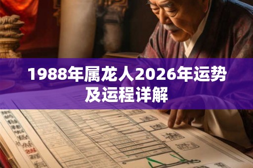 1988年属龙人2026年运势及运程详解