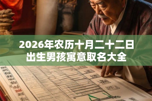 2026年农历十月二十二日出生男孩寓意取名大全