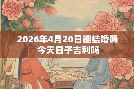 2026年4月20日能结婚吗 今天日子吉利吗