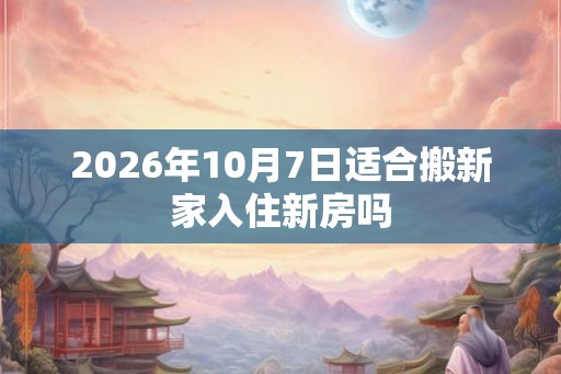 2026年10月7日适合搬新家入住新房吗