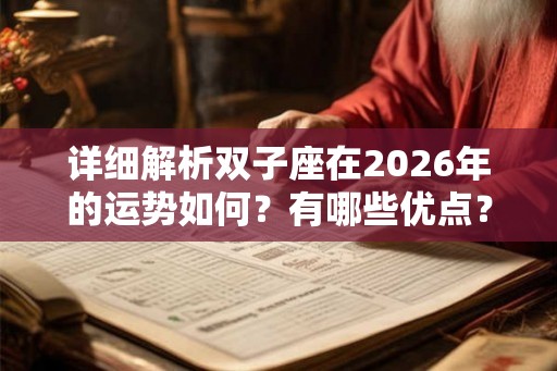详细解析双子座在2026年的运势如何？有哪些优点？