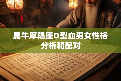 属牛摩羯座O型血男女性格分析和配对