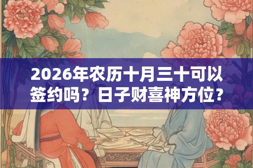 2026年农历十月三十可以签约吗？日子财喜神方位？