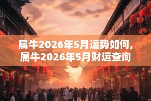 属牛2026年5月运势如何,属牛2026年5月财运查询