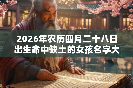 2026年农历四月二十八日出生命中缺土的女孩名字大全