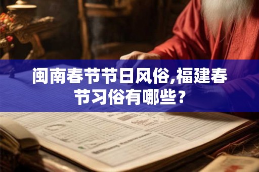 闽南春节节日风俗,福建春节习俗有哪些? 闽南春节节日风俗,福建春节习俗有哪些?