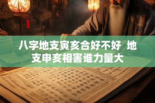 八字地支寅亥合好不好  地支申亥相害谁力量大