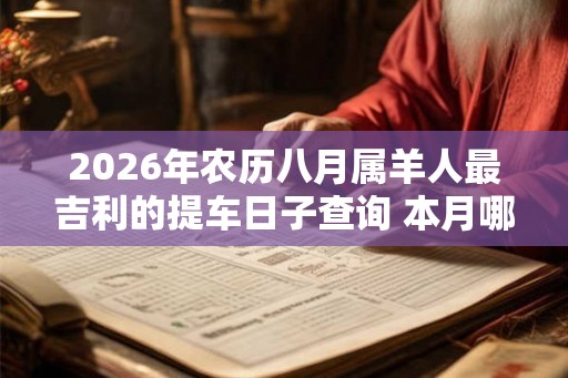 2026年农历八月属羊人最吉利的提车日子查询 本月哪天宜买车上牌
