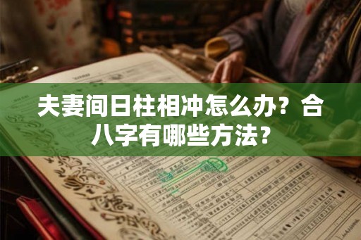 夫妻间日柱相冲怎么办？合八字有哪些方法？
