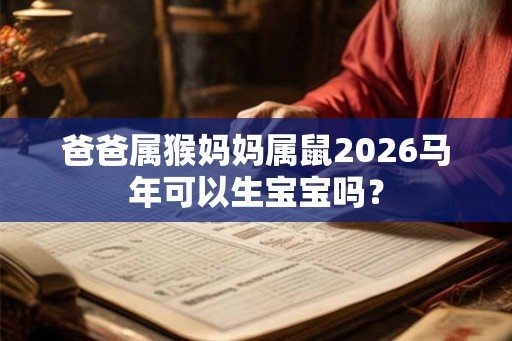 爸爸属猴妈妈属鼠2026马年可以生宝宝吗？