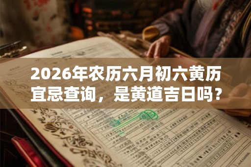 2026年农历六月初六黄历宜忌查询，是黄道吉日吗？