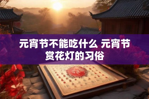 元宵节不能吃什么 元宵节赏花灯的习俗