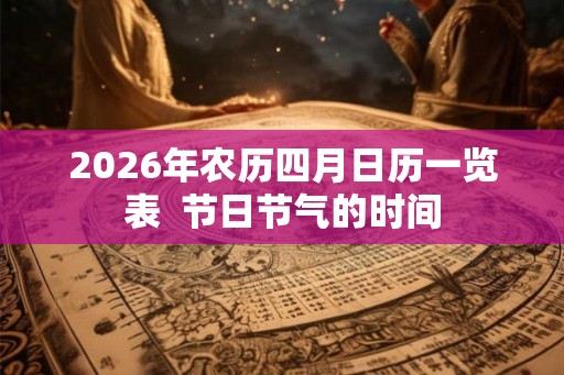 2026年农历四月日历一览表 节日节气的时间 2026年农历四月日历一览表 节日节气的时间