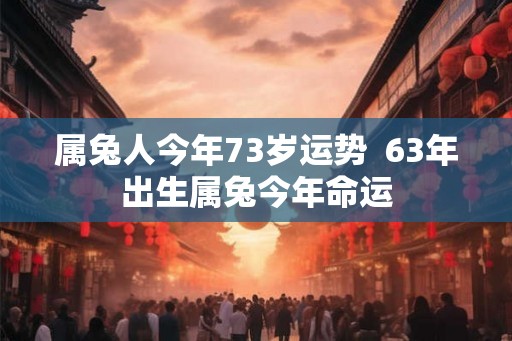 属兔人今年73岁运势  63年出生属兔今年命运