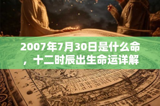 2007年7月30日是什么命，十二时辰出生命运详解