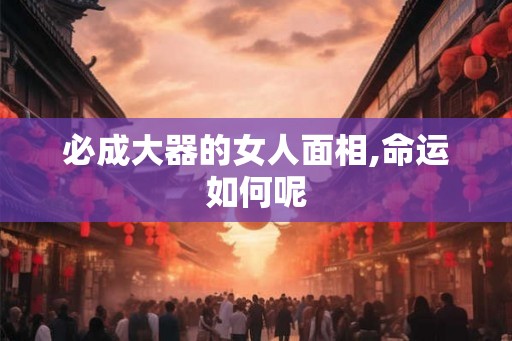 必成大器的女人面相,命运如何呢