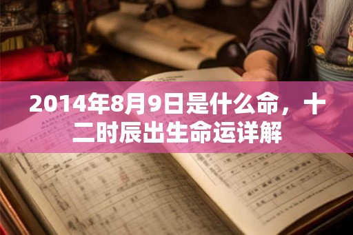 2014年8月9日是什么命，十二时辰出生命运详解