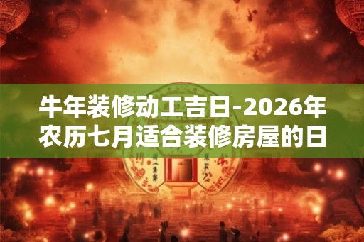 牛年装修动工吉日-2026年农历七月适合装修房屋的日子