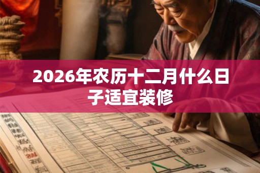 2026年农历十二月什么日子适宜装修