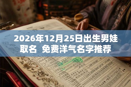 2026年12月25日出生男娃取名  免费洋气名字推荐