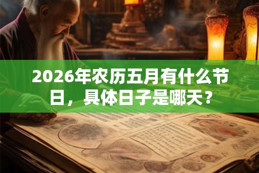 2026年农历五月有什么节日，具体日子是哪天？