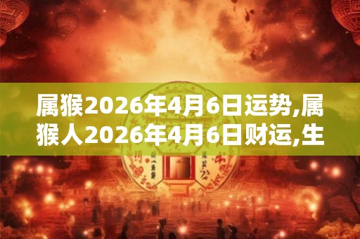 属猴2026年4月6日运势,属猴人2026年4月6日财运,生肖猴2026年4月6日运势