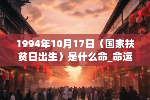 1994年10月17日（国家扶贫日出生）是什么命_命运如何