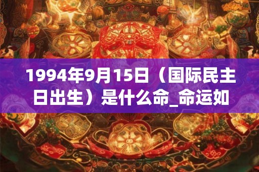 1994年9月15日（国际民主日出生）是什么命_命运如何