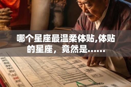 哪个星座最温柔体贴,体贴的星座，竟然是……
