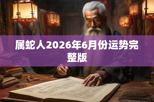 属蛇人2026年6月份运势完整版