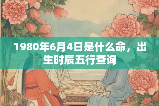 1980年6月4日是什么命，出生时辰五行查询