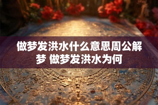 做梦发洪水什么意思周公解梦 做梦发洪水为何