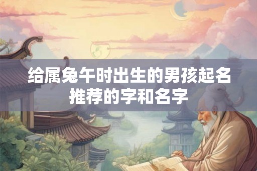 给属兔午时出生的男孩起名推荐的字和名字