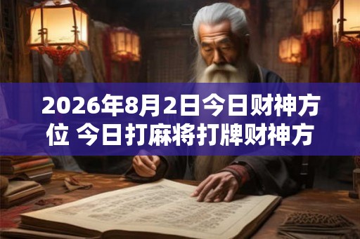 2026年8月2日今日财神方位 今日打麻将打牌财神方位