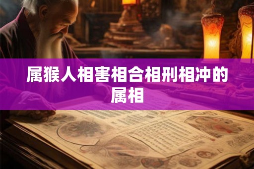 属猴人相害相合相刑相冲的属相