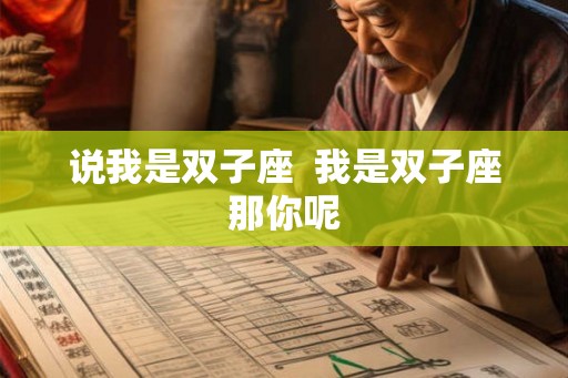 说我是双子座  我是双子座那你呢