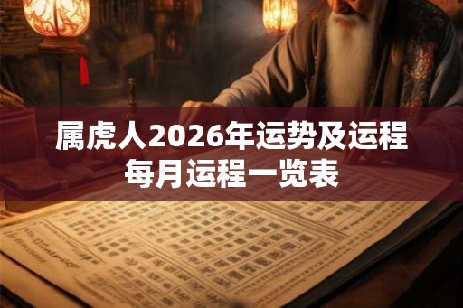 属虎人2026年运势及运程每月运程一览表 属虎人2026年运势及运程每月运程一览表