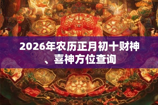 2026年农历正月初十财神、喜神方位查询