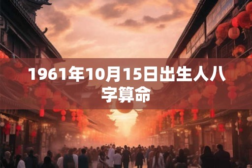 1961年10月15日出生人八字算命