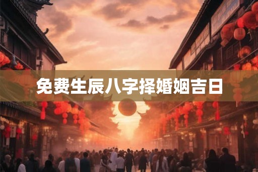 免费生辰八字择婚姻吉日