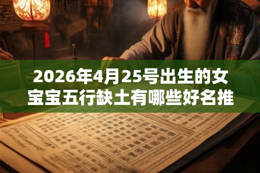 2026年4月25号出生的女宝宝五行缺土有哪些好名推荐