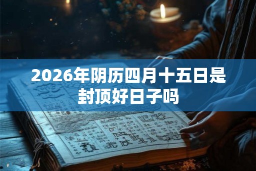 2026年阴历四月十五日是封顶好日子吗