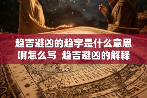 趋吉避凶的趋字是什么意思啊怎么写  趋吉避凶的解释