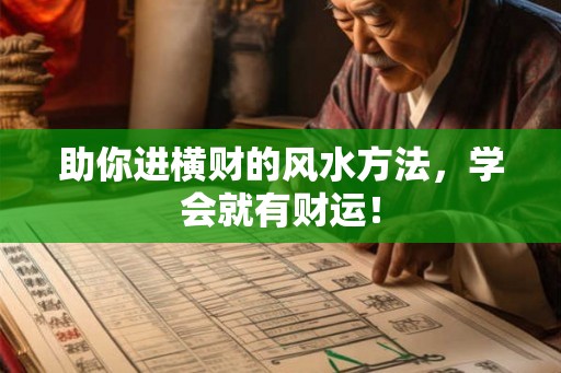 助你进横财的风水方法，学会就有财运！