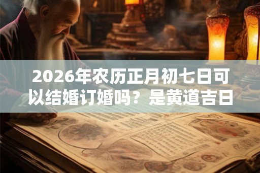 2026年农历正月初七日可以结婚订婚吗？是黄道吉日吗？