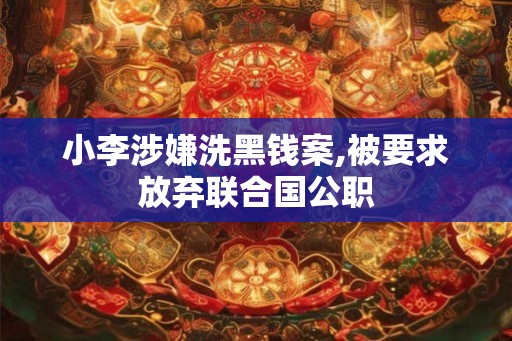 小李涉嫌洗黑钱案,被要求放弃联合国公职