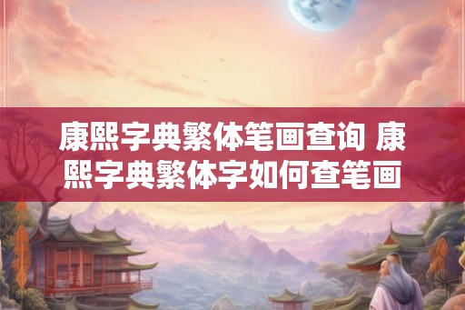 康熙字典繁体笔画查询 康熙字典繁体字如何查笔画