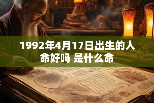 1992年4月17日出生的人命好吗 是什么命