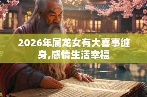 2026年属龙女有大喜事缠身,感情生活幸福